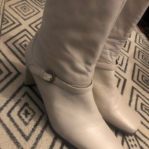 Vintage Cream leather booties